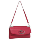 Salvatore Ferragamo Gancini Shoulder Bag Safiano leather Pink Silver Auth MY169V-1