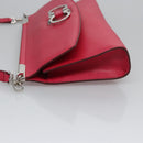 Salvatore Ferragamo Gancini Shoulder Bag Safiano leather Pink Silver Auth MY169V-4