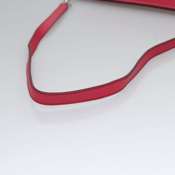 Salvatore Ferragamo Gancini Shoulder Bag Safiano leather Pink Silver Auth MY169V