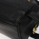 Gianni Versace Clutch Bag Leather Black Gold Auth MY181-15
