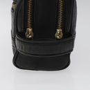 Gianni Versace Clutch Bag Leather Black Gold Auth MY181-8