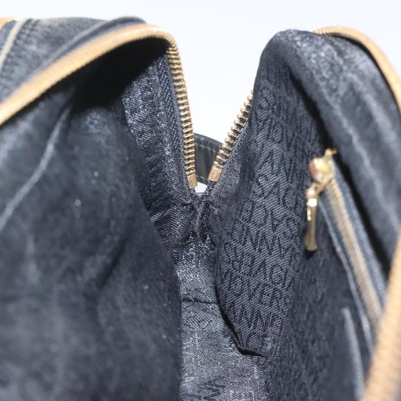 Gianni Versace Clutch Bag Leather Black Gold Auth MY181