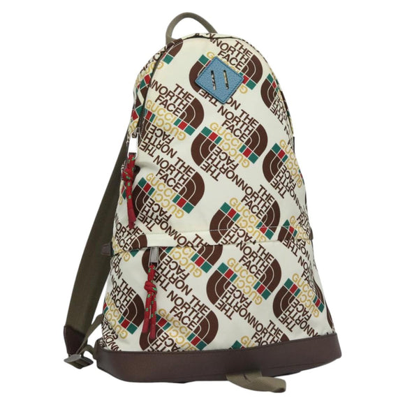GUCCI GUCCI x THE NORTH FACE Backpack Nylon Cream 650288 Auth MY182V