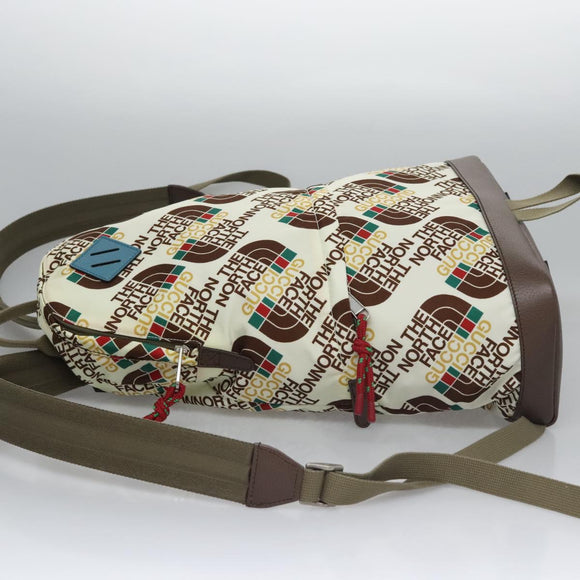 GUCCI GUCCI x THE NORTH FACE Backpack Nylon Cream 650288 Auth MY182V