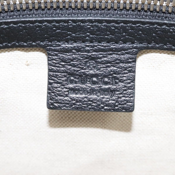 GUCCI Tote Bag Canvas Leather White Black Silver 659983 Auth MY189A