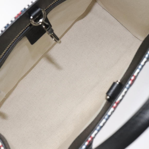 GUCCI Tote Bag Canvas Leather White Black Silver 659983 Auth MY189A