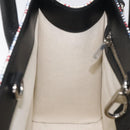 GUCCI Tote Bag Canvas Leather White Black Silver 659983 Auth MY189A-17
