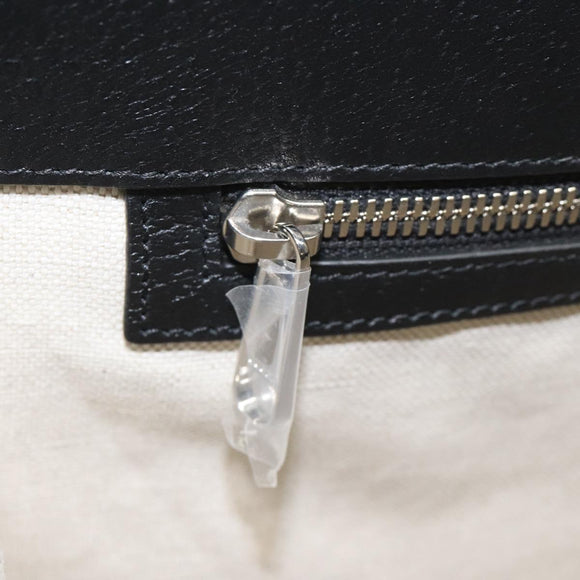 GUCCI Tote Bag Canvas Leather White Black Silver 659983 Auth MY189A