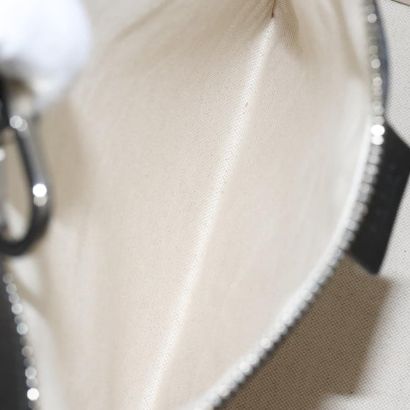 GUCCI Tote Bag Canvas Leather White Black Silver 659983 Auth MY189A