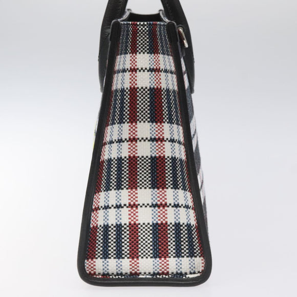 GUCCI Tote Bag Canvas Leather White Black Silver 659983 Auth MY189A