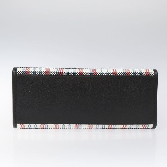 GUCCI Tote Bag Canvas Leather White Black Silver 659983 Auth MY189A