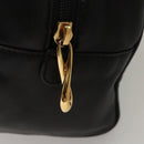 LOEWE Anagram Hand Bag Leather Black Gold Auth MY210-17