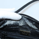 LOEWE Anagram Hand Bag Leather Black Gold Auth MY210-10