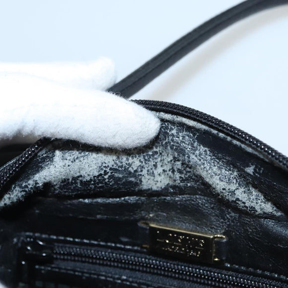 LOEWE Anagram Hand Bag Leather Black Gold Auth MY210