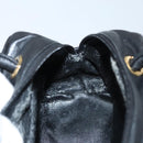 LOEWE Anagram Hand Bag Leather Black Gold Auth MY210-19