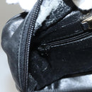 LOEWE Anagram Hand Bag Leather Black Gold Auth MY210-21