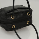 LOEWE Anagram Hand Bag Leather Black Gold Auth MY210-6