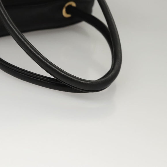 LOEWE Anagram Hand Bag Leather Black Gold Auth MY210