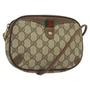 GUCCI GG Supreme Web Sherry Line Shoulder Bag PVC Beige 156 02 066 Auth MY221-1