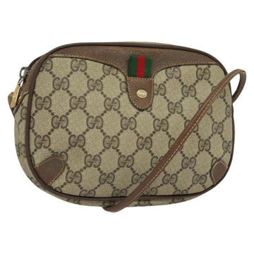 GUCCI GG Supreme Web Sherry Line Shoulder Bag PVC Beige 156 02 066 Auth MY221