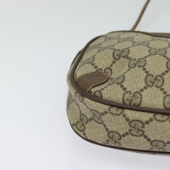 GUCCI GG Supreme Web Sherry Line Shoulder Bag PVC Beige 156 02 066 Auth MY221