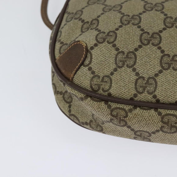 GUCCI GG Supreme Web Sherry Line Shoulder Bag PVC Beige 156 02 066 Auth MY221