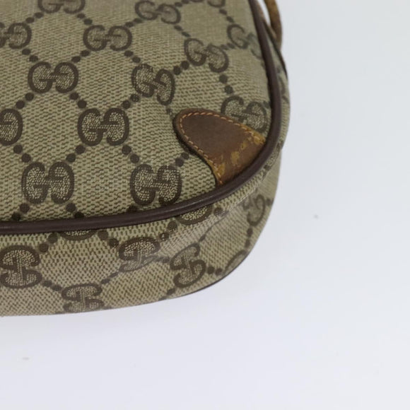 GUCCI GG Supreme Web Sherry Line Shoulder Bag PVC Beige 156 02 066 Auth MY221