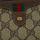GUCCI GG Supreme Web Sherry Line Shoulder Bag PVC Beige 156 02 066 Auth MY221-17