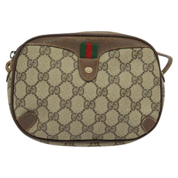 GUCCI GG Supreme Web Sherry Line Shoulder Bag PVC Beige 156 02 066 Auth MY221 - 0