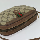 GUCCI GG Supreme Web Sherry Line Shoulder Bag PVC Beige 156 02 066 Auth MY221-6