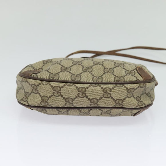 GUCCI GG Supreme Web Sherry Line Shoulder Bag PVC Beige 156 02 066 Auth MY221