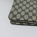 GUCCI GG Supreme Sherry Line Shoulder Bag PVC Navy Gold Red 010 378 Auth MY222-12