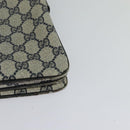 GUCCI GG Supreme Sherry Line Shoulder Bag PVC Navy Gold Red 010 378 Auth MY222-13