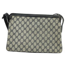 GUCCI GG Supreme Sherry Line Shoulder Bag PVC Navy Gold Red 010 378 Auth MY222-3