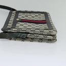 GUCCI GG Supreme Sherry Line Shoulder Bag PVC Navy Gold Red 010 378 Auth MY222-4