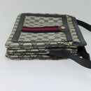 GUCCI GG Supreme Sherry Line Shoulder Bag PVC Navy Gold Red 010 378 Auth MY222-5