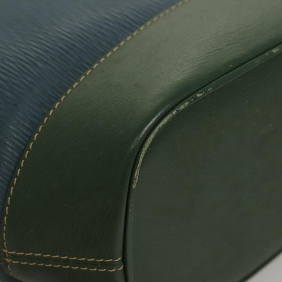 LOEWE Velazquez Shoulder Bag Leather Blue Gold Auth MY227