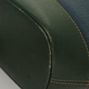 LOEWE Velazquez Shoulder Bag Leather Blue Gold Auth MY227-14