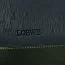 LOEWE Velazquez Shoulder Bag Leather Blue Gold Auth MY227-17
