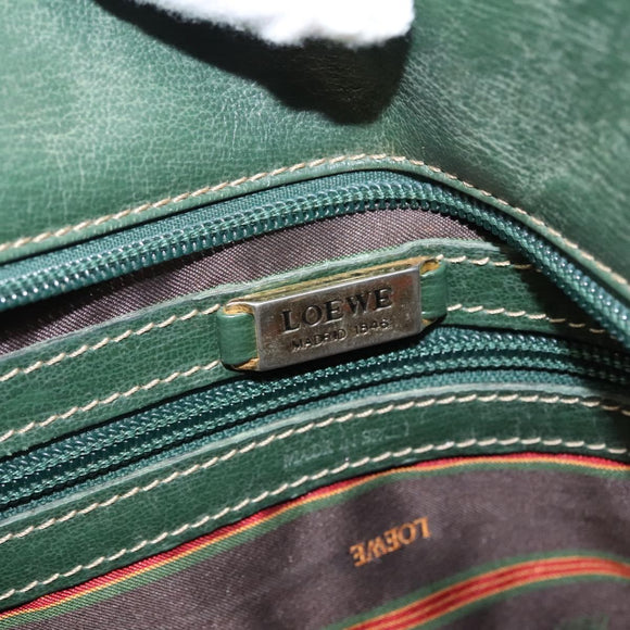 LOEWE Velazquez Shoulder Bag Leather Blue Gold Auth MY227