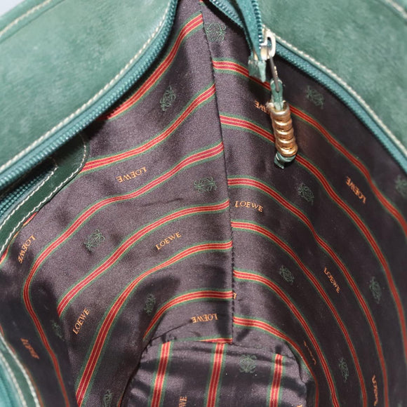LOEWE Velazquez Shoulder Bag Leather Blue Gold Auth MY227