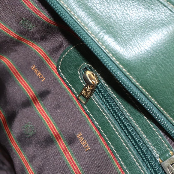 LOEWE Velazquez Shoulder Bag Leather Blue Gold Auth MY227