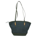 LOEWE Velazquez Shoulder Bag Leather Blue Gold Auth MY227-2