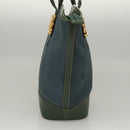 LOEWE Velazquez Shoulder Bag Leather Blue Gold Auth MY227-3