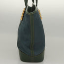 LOEWE Velazquez Shoulder Bag Leather Blue Gold Auth MY227-4