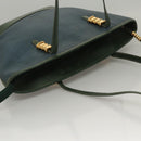 LOEWE Velazquez Shoulder Bag Leather Blue Gold Auth MY227-6