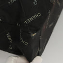 CHANEL Matelasse Chain Tote Bag Canvas Black Gold CC Auth MY229-9