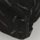 CHANEL Matelasse Chain Tote Bag Canvas Black Gold CC Auth MY229-14