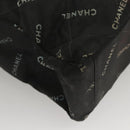 CHANEL Matelasse Chain Tote Bag Canvas Black Gold CC Auth MY229-15