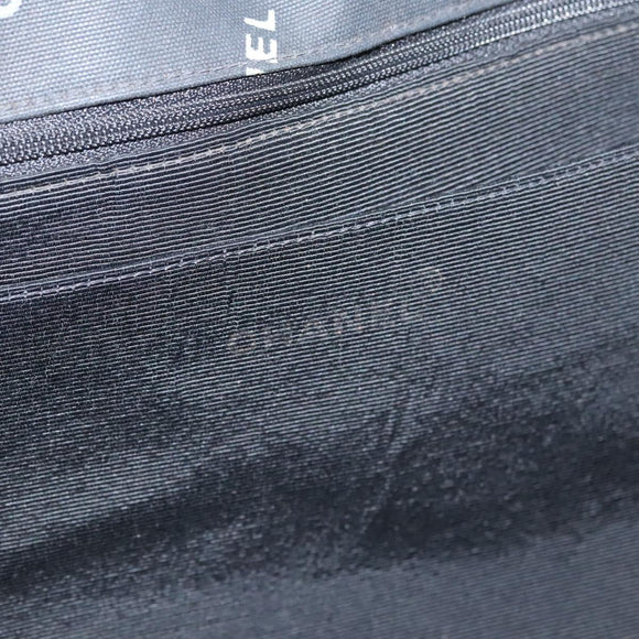 CHANEL Matelasse Chain Tote Bag Canvas Black Gold CC Auth MY229